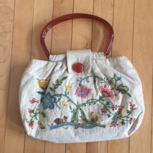 Hand-embroided vintage purse